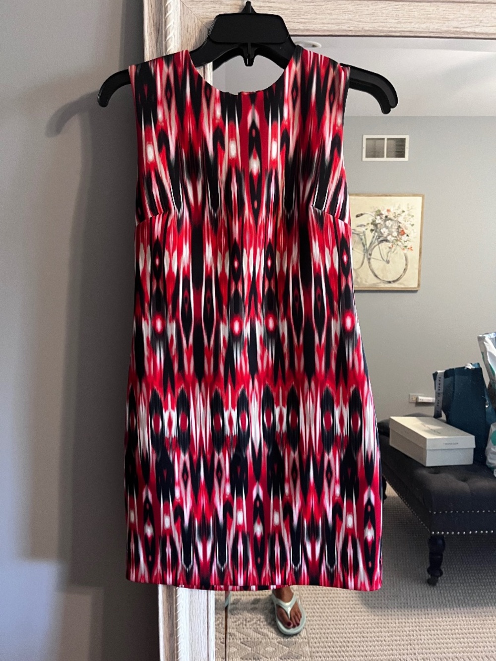 Women's Dresses - Sheet Calvin Klein Dress, Red & Black , Size 4